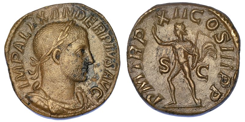 ALESSANDRO SEVERO, 222-235. Sesterzio, anno 233.  - Auction Numismatics - Cambi Casa d'Aste