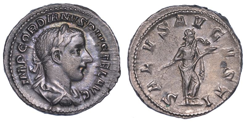 GORDIANO III, 238-244. Denario, anno 240.  - Auction Numismatics - Cambi Casa d'Aste