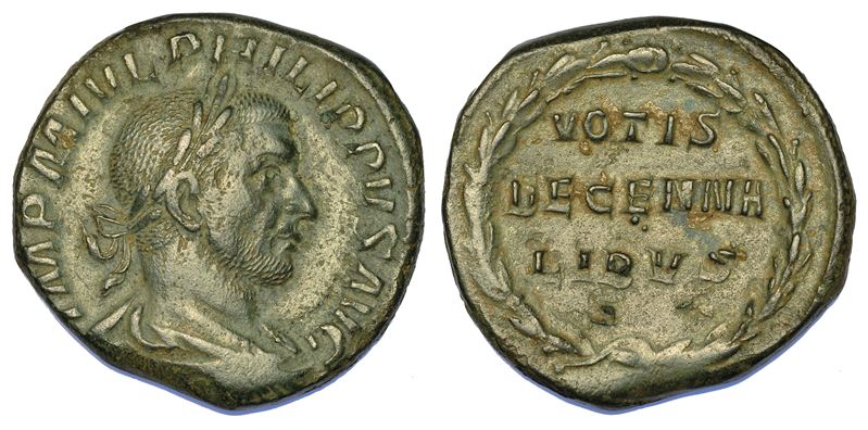 FILIPPO I, 244-249. Sesterzio. Emissione speciale dell'anno 247.  - Auction Numismatics - Cambi Casa d'Aste