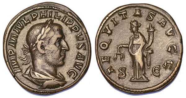 FILIPPO I, 244-249. Sesterzio.