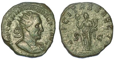 Traiano Decio, 249-251. Doppio Sesterzio, Inizio-metà 250. Roma.