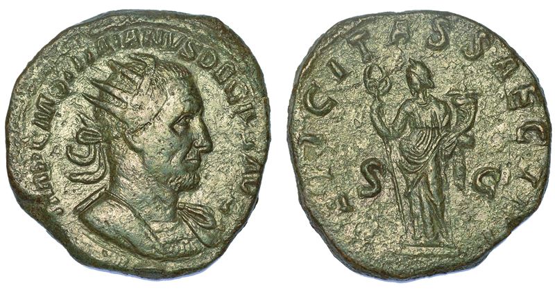 TRAIANO DECIO, 249-251. Doppio Sesterzio, inizio-metà 250. Roma.  - Auction Numismatics - Cambi Casa d'Aste