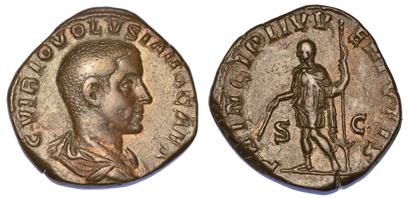 VOLUSIANO (Cesare), 251. Sesterzio.  - Auction Numismatics - Cambi Casa d'Aste