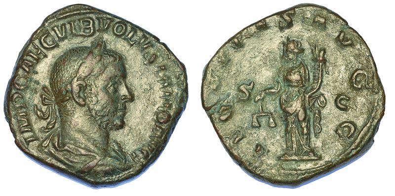 VOLUSIANO, 251-253. Sesterzio, anno 253.  - Auction Numismatics - Cambi Casa d'Aste