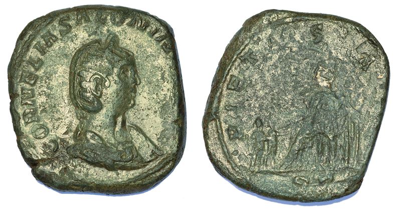 SALONINA (moglie di Gallieno), + 268. Sesterzio, anni 257-258. Mediolanum.  - Asta Numismatica - Cambi Casa d'Aste