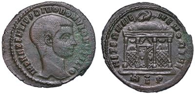 Romolo (figlio di Massenzio). Follis, Anni 309-312. Ostia.