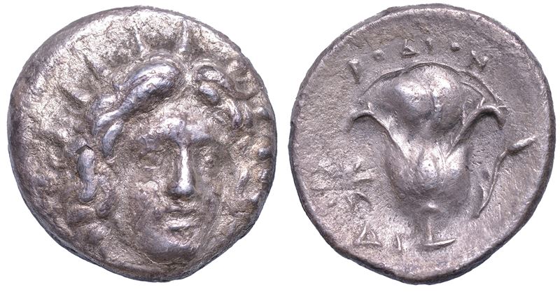 ISOLE DELLA CARIA - RODI. Didracma, anno 250 a.C.  - Auction Numismatics - Cambi Casa d'Aste