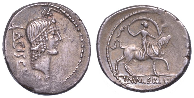 VALERIA. L. Valerius Acisculus, anno 45 a.C. Denario.  - Auction Numismatics - Cambi Casa d'Aste