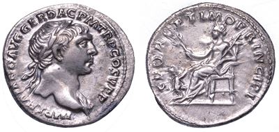 Traiano, 98-117. Denario, Anno 107. Roma.