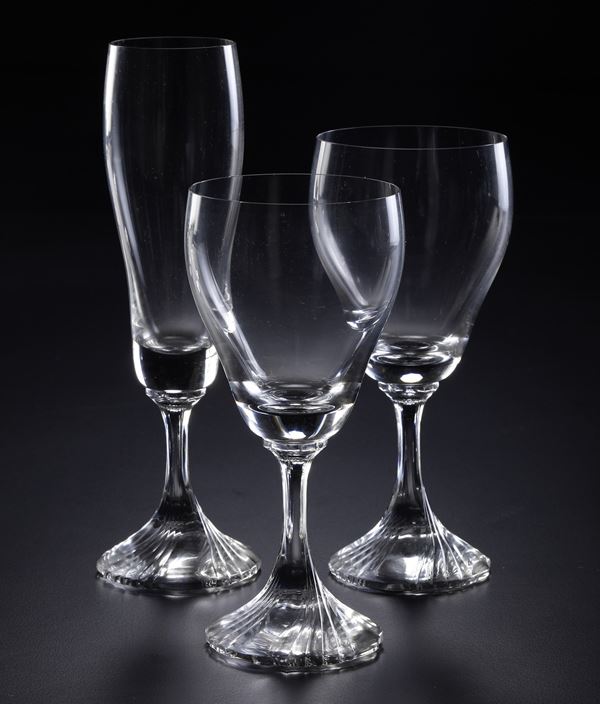 Servizio di calici.   Doccia, Manifattura Richard Ginori, seconda metà del XX secolo.  