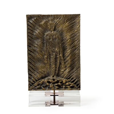 Senza titolo – placca in bronzo dorato