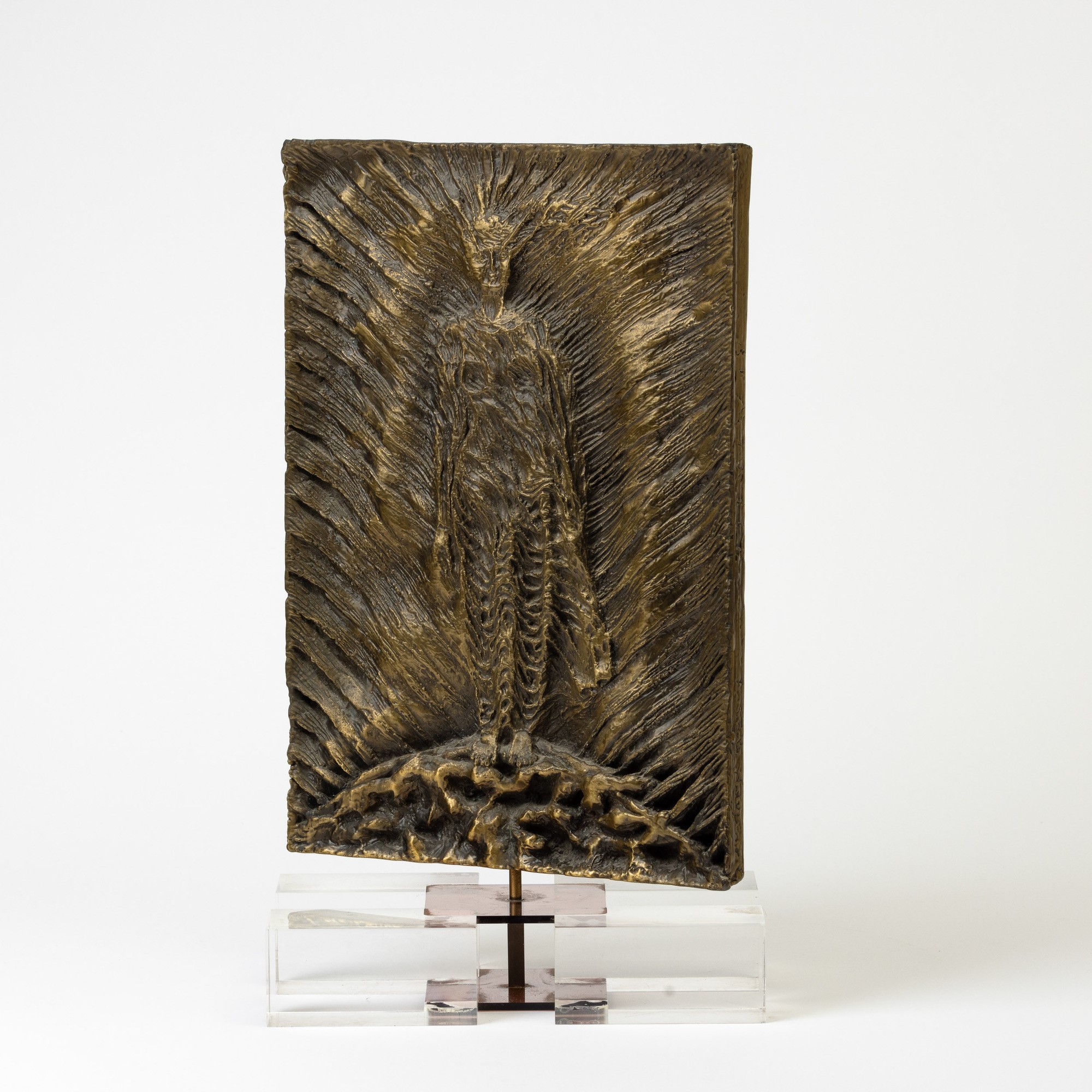 Pericle Fazzini - Senza titolo – placca in bronzo dorato