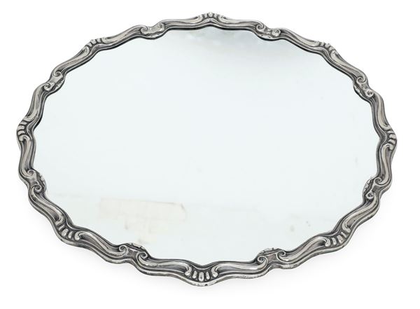 Presentoire a specchio. Argenteria italiana del XX secolo, bollo con fascio littorio in uso dal 1935 al 1945, argentiere Castaudi & Gautero, Vercelli