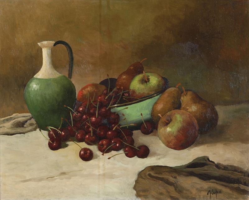Nicola Firpo : Natura morta  - olio - Asta Dipinti del XIX e XX secolo - Cambi Casa d'Aste
