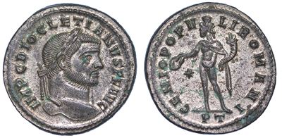 Diocleziano, 284-305. Follis, Anni 296-297. Ticinum.