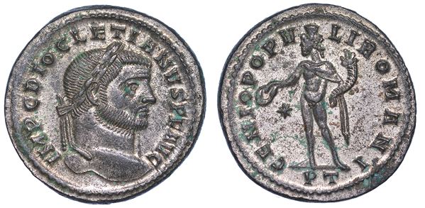 DIOCLEZIANO, 284-305. Follis, anni 296-297. Ticinum.