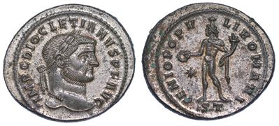 Diocleziano, 284-305. Follis, Anni 296-297. Ticinum.