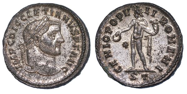 DIOCLEZIANO, 284-305. Follis, anni 296-297. Ticinum.