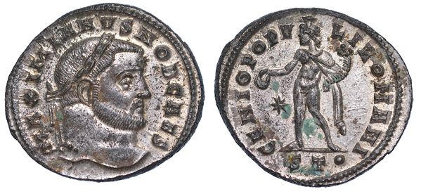 GALERIO MASSIMIANO (Cesare), 293-305. Follis, anni 298-299. Ticinum.