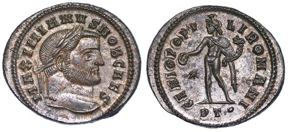 GALERIO MASSIMIANO (Cesare), 293-305. Follis, anni 298-299. Ticinum.