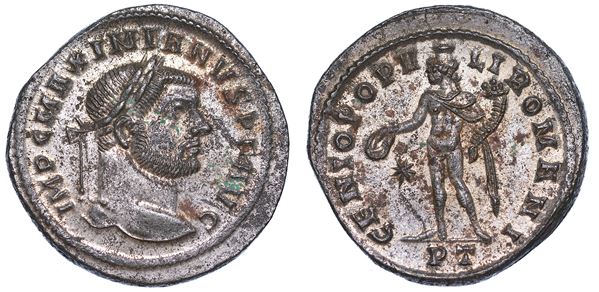 MASSIMIANO ERCULEO, 286-305. Follis, anni 298-299. Ticinum.