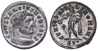 Costanzo i Cloro (cesare), 293-305. Follis, Anni 296-297. Ticinum.