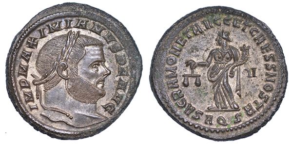 MASSIMIANO ERCULEO, 286-305. Follis, anni 300-301. Aquileia.