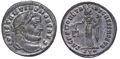 Costanzo i Cloro (cesare), 293-305. Follis, Anni 300-303. Ticinum.