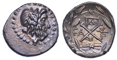 Acaia - Lega Achea. Triobolo, Anni 88-30 a.C. Elis.