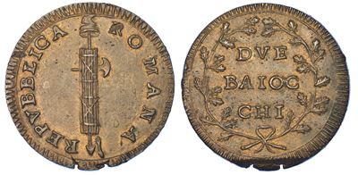 Prima Repubblica Romana, 1798-1799. 2 Baiocchi. Roma.