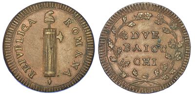 Prima Repubblica Romana, 1798-1799. 2 Baiocchi. Roma.
