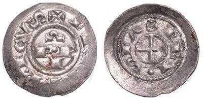 Brescia. Comune (1186-1254?). a Nome di Federico I, 1155-1190. Denaro Scodellato.