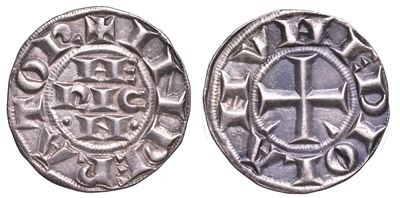 Milano. Eta' Comunale, a Nome di Enrico Imperatore, XII-XIII Sec. Grosso da 6 Denari Imperiali.