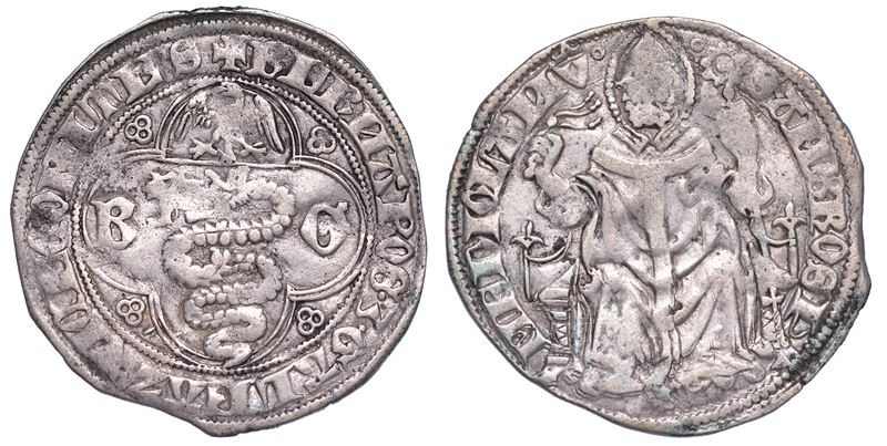 MILANO. BERNABO' E GALEAZZO II VISCONTI, 1354-1378. Grosso da un soldo e mezzo o pegione.  - Auction Numismatics - Cambi Casa d'Aste
