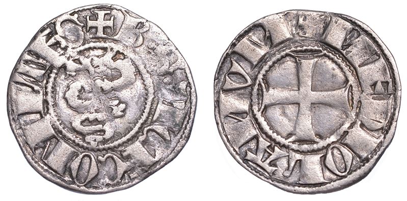 MILANO. BERNABO' E GALEAZZO II VISCONTI, 1354-1378. Sesino o mezzo soldo.  - Asta Numismatica - Cambi Casa d'Aste