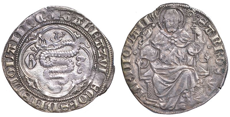 MILANO. GIAN GALEAZZO VISCONTI, 1385-1402. Grosso o pegione.  - Asta Numismatica - Cambi Casa d'Aste