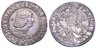 Milano. Galeazzo Maria Sforza, 1466-1476. Testone o Lira.