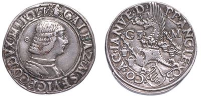 Milano. Galeazzo Maria Sforza, 1466-1476. Testone o Lira.