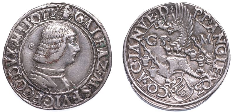 MILANO. GALEAZZO MARIA SFORZA, 1466-1476. Testone o lira.  - Auction Numismatics - Cambi Casa d'Aste