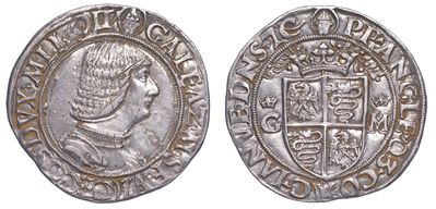 Milano. Galeazzo Maria Sforza, 1466-1476. Mezzo Testone.