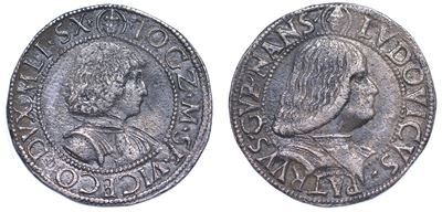 Milano. Gian Galeazzo Maria Sforza - Reggenza di Ludovico Maria Sforza, 1480-1494. Testone.