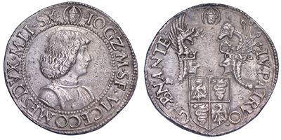 Milano. Gian Galeazzo Maria Sforza - Reggenza di Ludovico Maria Sforza, 1480-1494. Testone.
