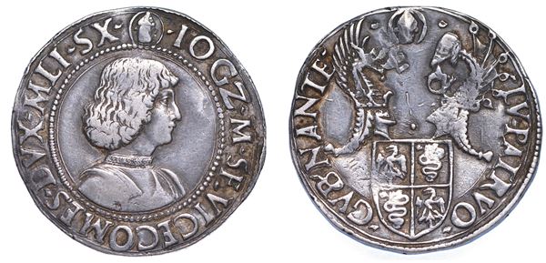 MILANO. GIAN GALEAZZO MARIA SFORZA - REGGENZA DI LUDOVICO MARIA SFORZA, 1480-1494. Testone.