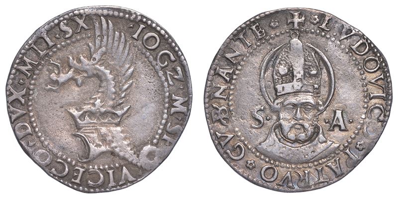 MILANO. GIAN GALEAZZO MARIA SFORZA - REGGENZA DI LUDOVICO MARIA SFORZA, 1480-1494. Grosso da 5 soldi.  - Auction Numismatics - Cambi Casa d'Aste