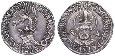 Milano. Gian Galeazzo Maria Sforza - Reggenza di Ludovico Maria Sforza, 1480-1494. Grosso da 5 So...