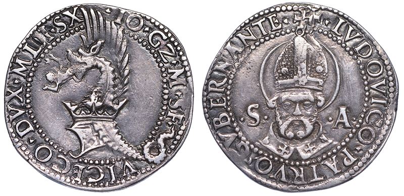 MILANO. GIAN GALEAZZO MARIA SFORZA - REGGENZA DI LUDOVICO MARIA SFORZA, 1480-1494. Grosso da 5 soldi.  - Auction Numismatics - Cambi Casa d'Aste