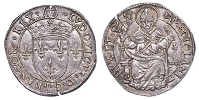 Milano. Ludovico XII D'orleans, 1500-1512. Grosso Regale da 6 Soldi.