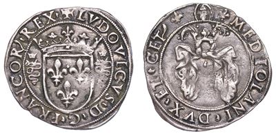 Milano. Ludovico XII D'orleans, 1500-1512. Grosso Regale da 3 Soldi.
