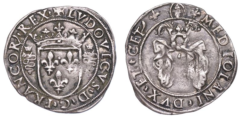 MILANO. LUDOVICO XII D'ORLEANS, 1500-1512. Grosso regale da 3 soldi.  - Auction Numismatics - Cambi Casa d'Aste