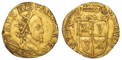 Milano. Filippo II D’asburgo, 1556-1598. Doppia 15(??).